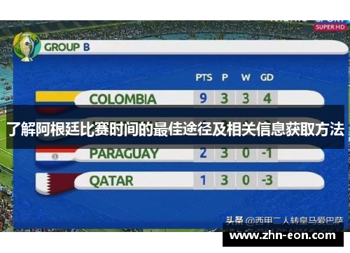 了解阿根廷比赛时间的最佳途径及相关信息获取方法